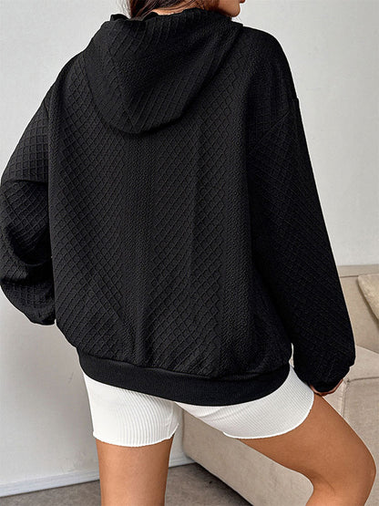 Oversized Quilted Hoodie with Kangaroo Pocket