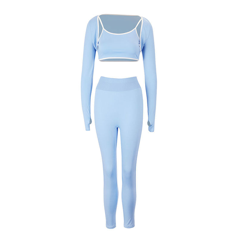 Bodycon Activewear Set with High-Waist Leggings and Shrug