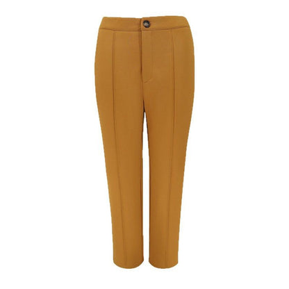 Cropped High-Waist Straight-Leg Pants