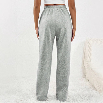 Loose Wide-Leg Sweatpants with Drawstring and Pintuck