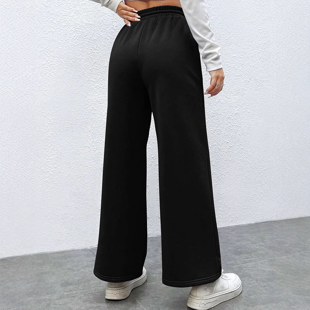 High-Waist Wide-Leg Trousers with Drawstring