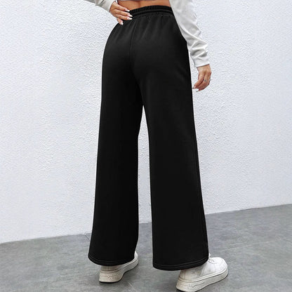 High-Waist Wide-Leg Trousers with Drawstring