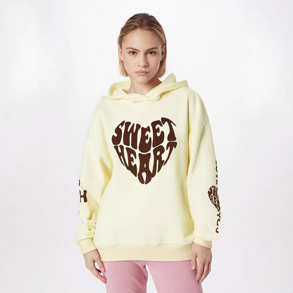 Sweet Heart Graphic Pullover Hoodie with Loose Fit