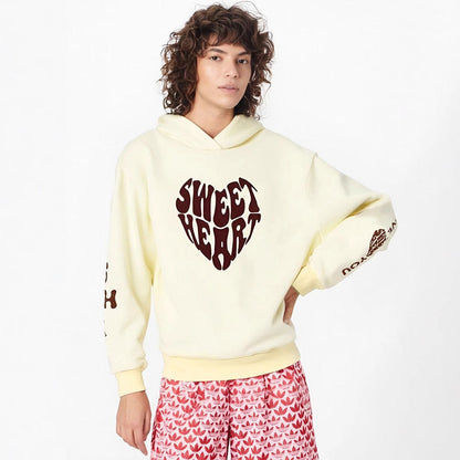 Sweet Heart Graphic Pullover Hoodie with Loose Fit