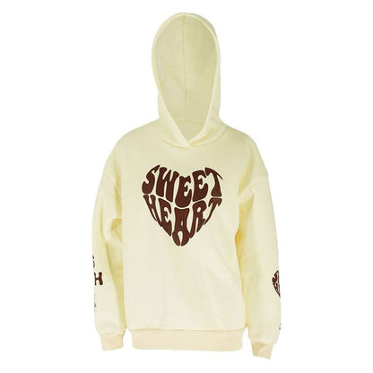 Sweet Heart Graphic Pullover Hoodie with Loose Fit