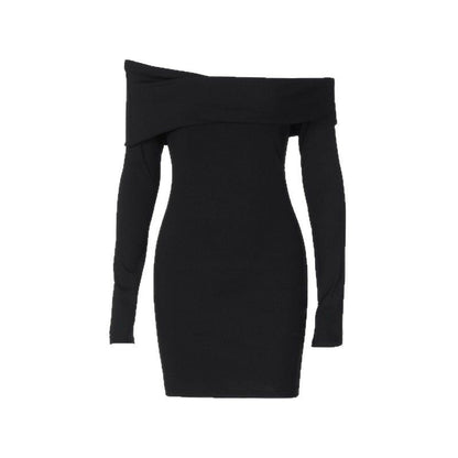 Bodycon Mini Dress with Off-Shoulder Long Sleeves