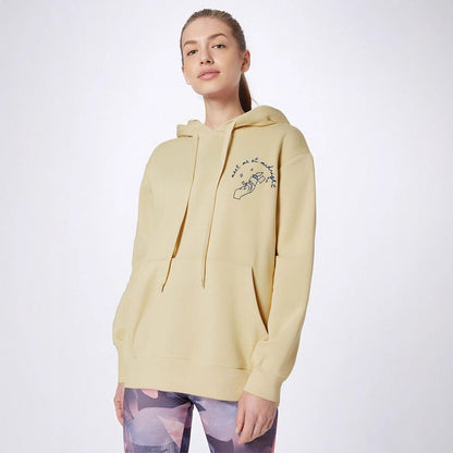 Loose Fit Hooded Sweatshirt with 'Karma is a Cat' Print