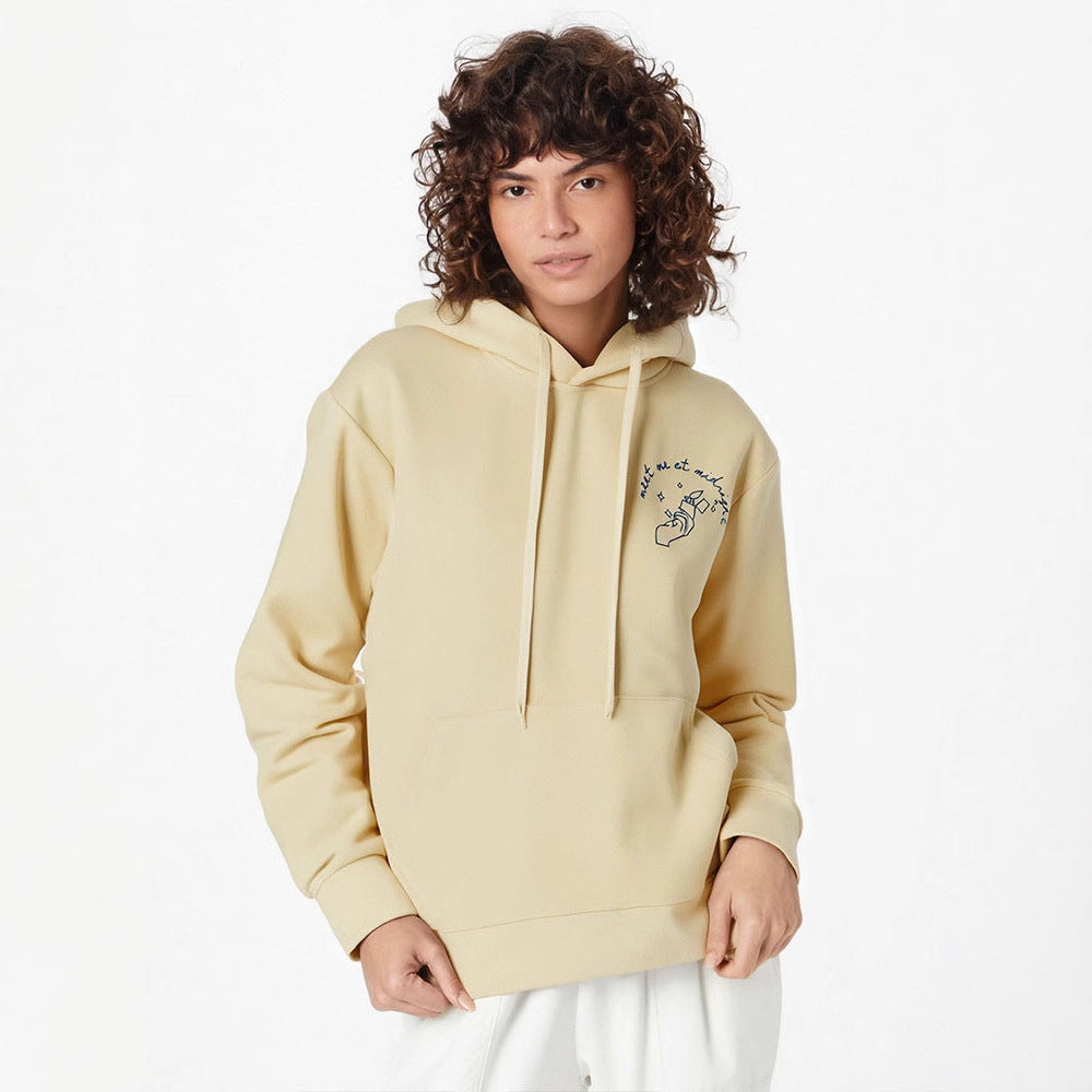 Loose Fit Hooded Sweatshirt with 'Karma is a Cat' Print