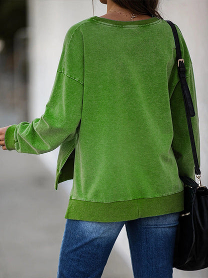 Grinch Peeking Graphic Sweatshirt with Round Neck