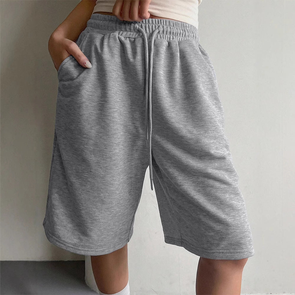 Wide-Leg Bermuda Shorts with Drawstring Waist and Pockets
