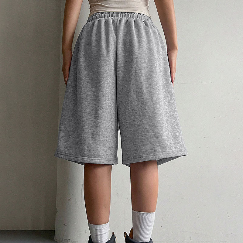 Wide-Leg Bermuda Shorts with Drawstring Waist and Pockets