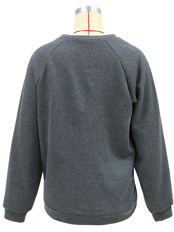 Monster Graphic Raglan Sweatshirt with Round Neck