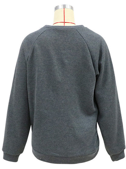 Monster Graphic Raglan Sweatshirt with Round Neck