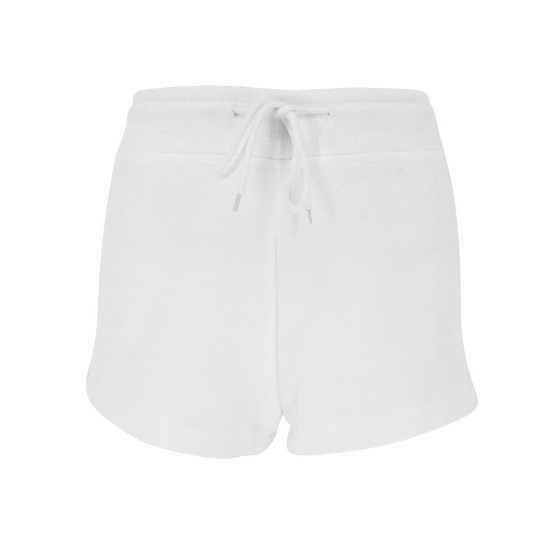 High-Waist Wide-Leg Sweat Shorts with Drawstring