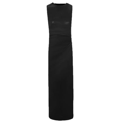 Bodycon Faux Leather Midi Dress with Ruched Side Detail