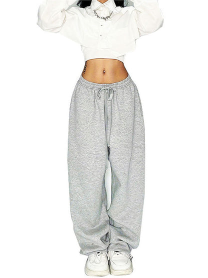 Loose Fit Wide-Leg Sweatpants with Drawstring Waist