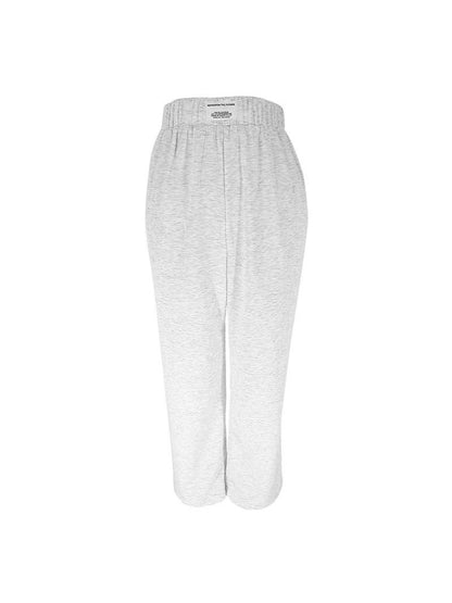 Wide-Leg Sweatpants with High Elastic Waist and Patch Detail