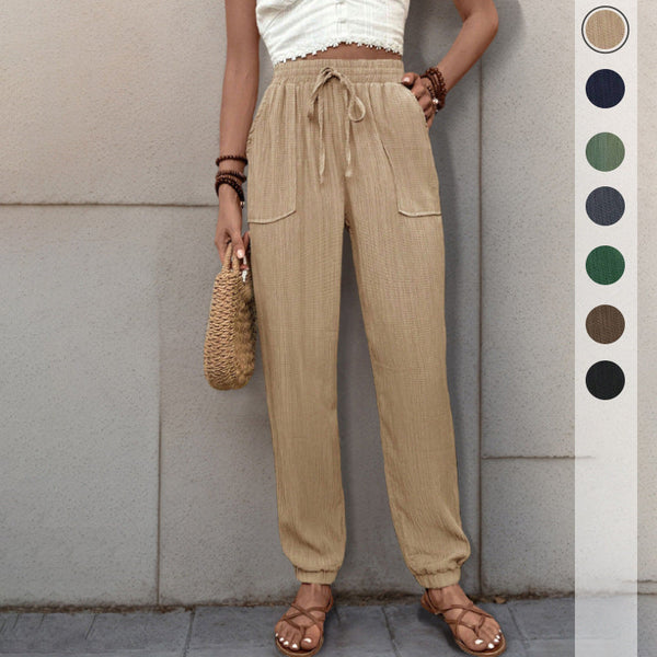 Loose Fit Jogger Trousers with Drawstring and Elastic Cuffs
