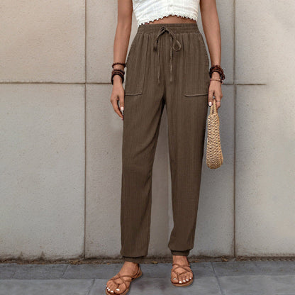 Loose Fit Jogger Trousers with Drawstring and Elastic Cuffs