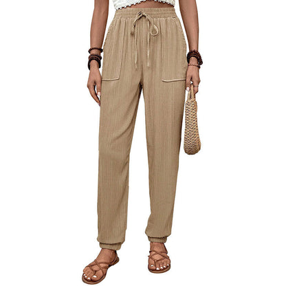 Loose Fit Jogger Trousers with Drawstring and Elastic Cuffs