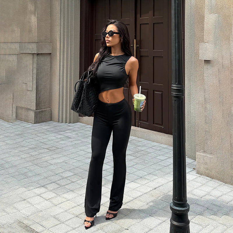 Bodycon Sleeveless Jumpsuit with Asymmetrical Cutout Waist