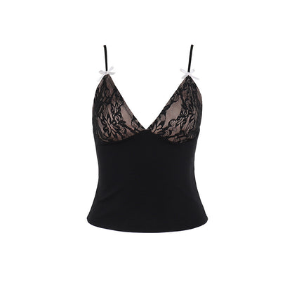 Bodycon Mini Dress with Floral Lace Cups and Bow Details