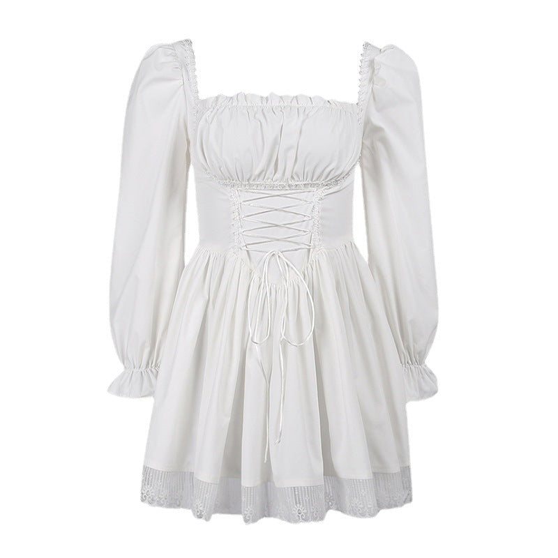 Puff Sleeve Lace Princess Dress Elegant Sweet