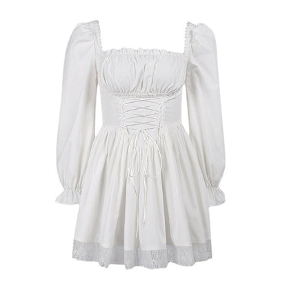 Puff Sleeve Lace Princess Dress Elegant Sweet