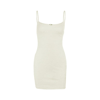 Lace Bodycon Mini Dress with Spaghetti Straps and Scoop Neck