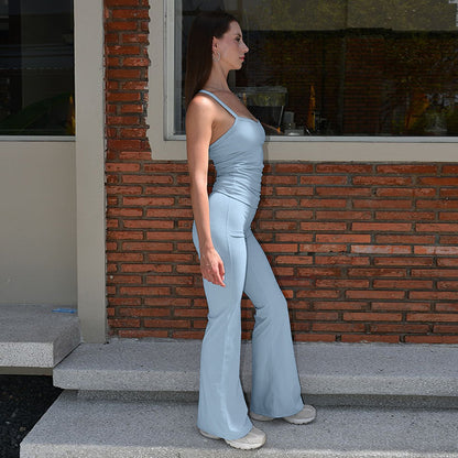 Bodycon Two-Piece Set with Camisole and Flare Trousers