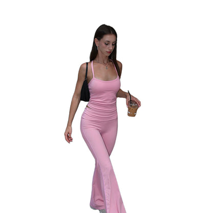 Bodycon Two-Piece Set with Camisole and Flare Trousers