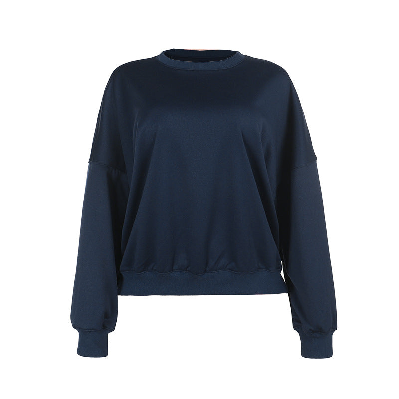 Oversized Crewneck Sweatshirt with Drop Shoulder and Ribbed Trim