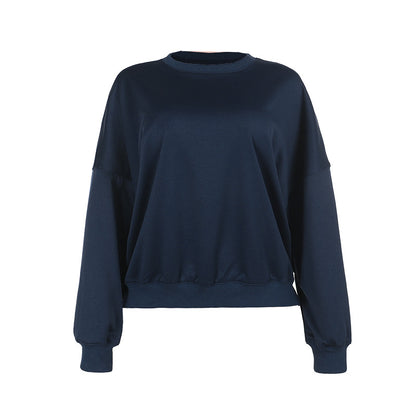 Oversized Crewneck Sweatshirt with Drop Shoulder and Ribbed Trim