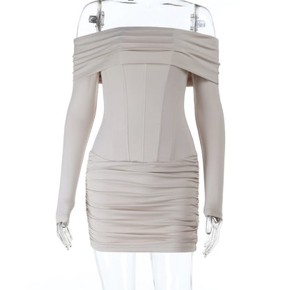 Off-Shoulder Bodycon Mini Dress with Corset Detail