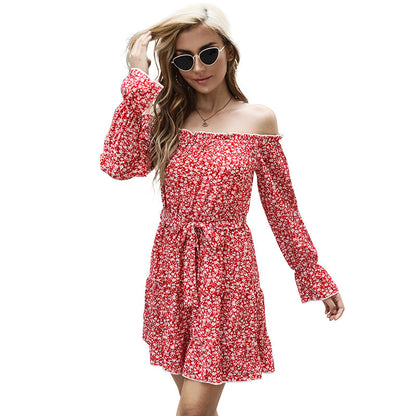 Floral Off-the-Shoulder Mini Dress with Tiered Skirt