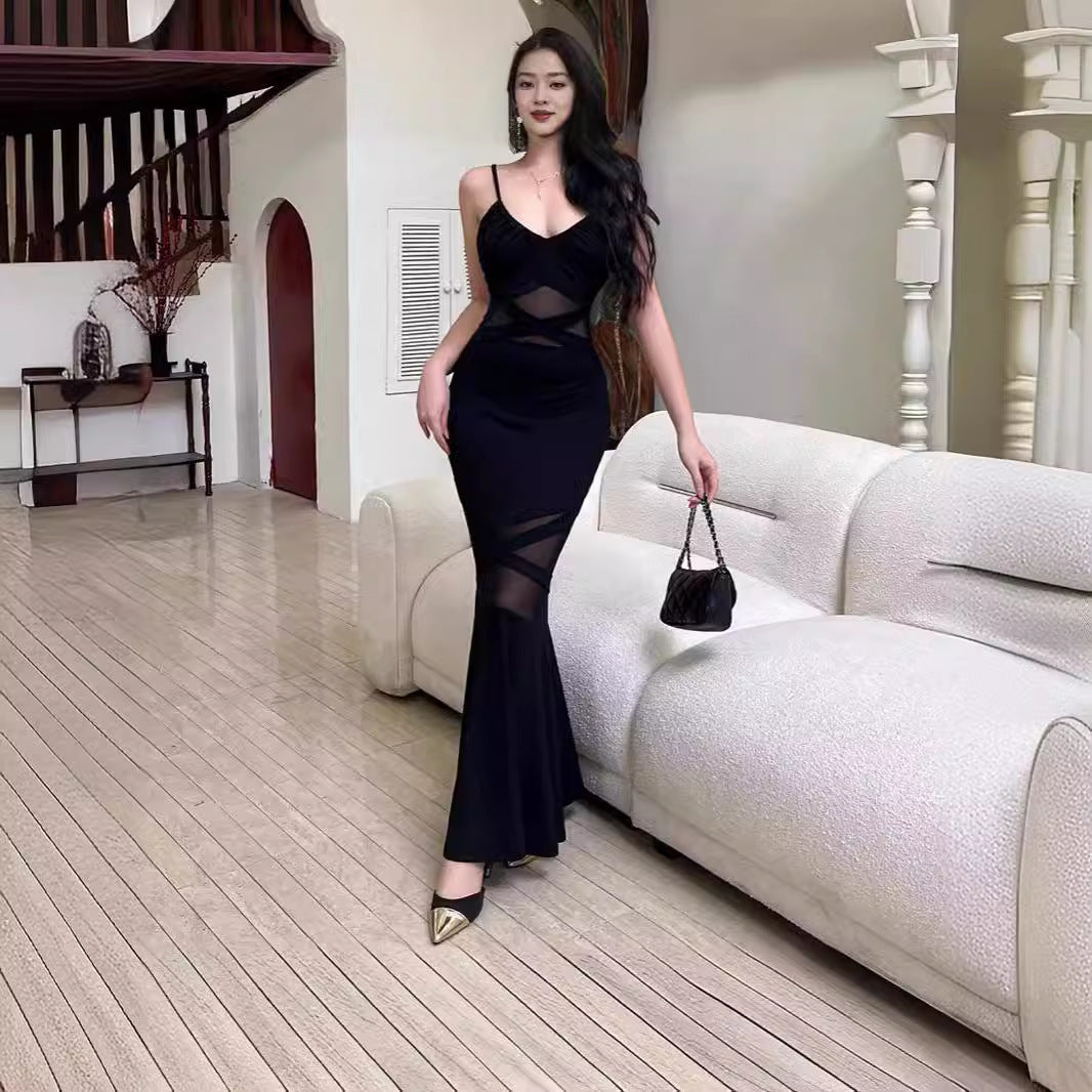Mesh Fishtail Bodycon Dress Slimming Fit