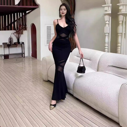 Mesh Fishtail Bodycon Dress Slimming Fit