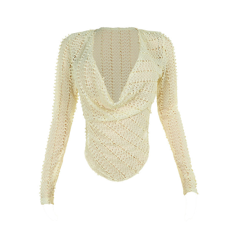 Long Sleeve Pocket Collar Top Street