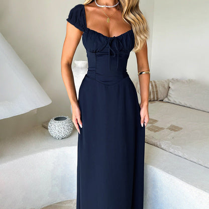 High Waist Sling Long Skirt Shiny Spandex
