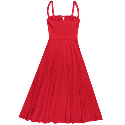Solid A-Line Maxi Dress with Corset Bodice and Ruched Bust
