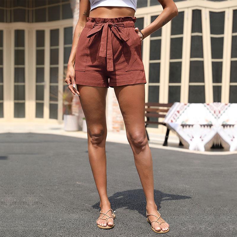 High-Waisted Paperbag Shorts with Tie Belt