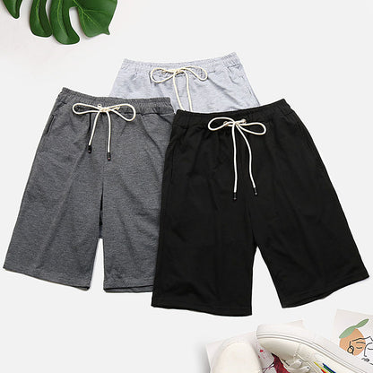 Relaxed Fit Mid-Length Shorts with Drawstring Waist