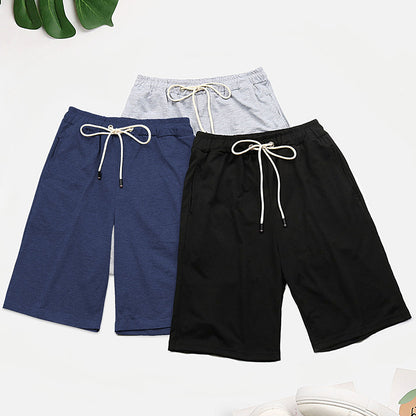 Relaxed Fit Mid-Length Shorts with Drawstring Waist