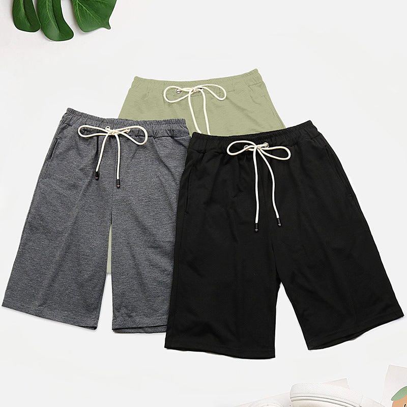 Relaxed Fit Mid-Length Shorts with Drawstring Waist