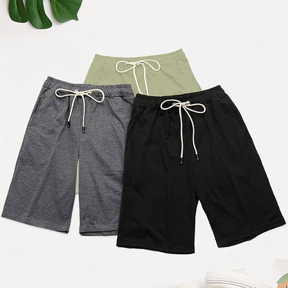 Relaxed Fit Mid-Length Shorts with Drawstring Waist