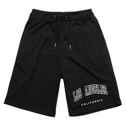 Black Printed Casual Shorts with Drawstring Waist