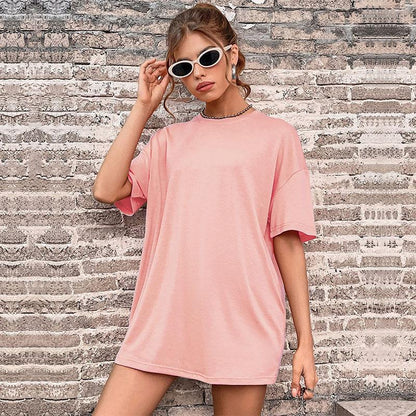 Oversized Crewneck T-Shirt with Drop Shoulders