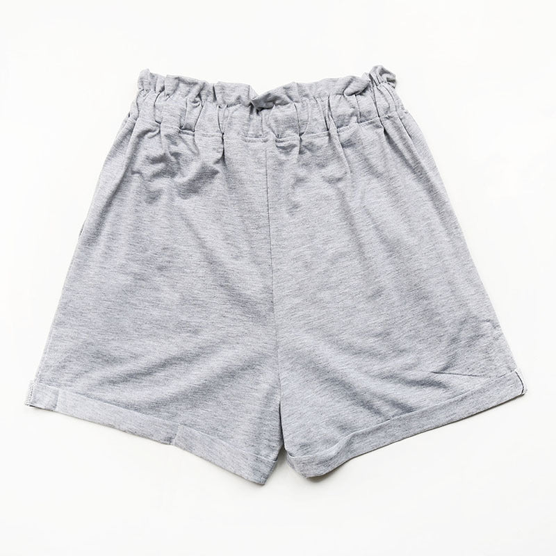 Paperbag Waist Shorts with Drawstring and Buttons