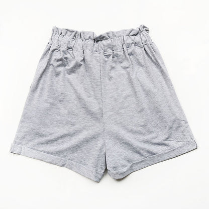 Paperbag Waist Shorts with Drawstring and Buttons