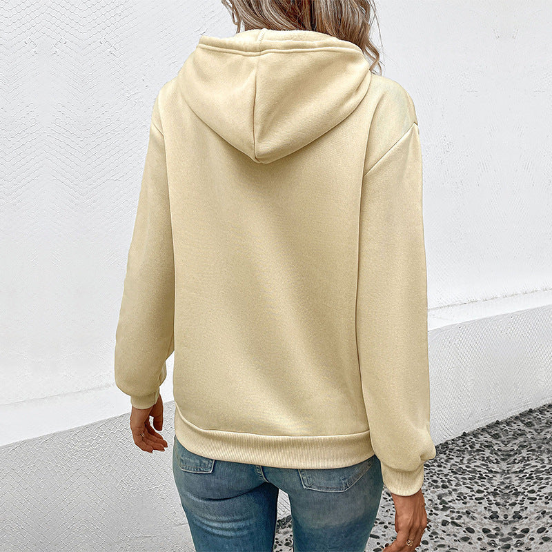 Pullover Hoodie with EKG Heart Design and Kangaroo Pocket